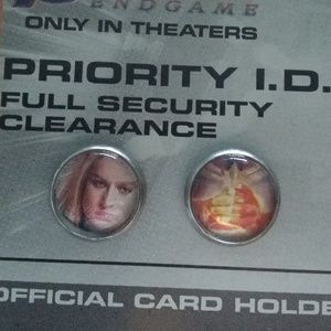 Handcrafted Captain Marvel stud earrings